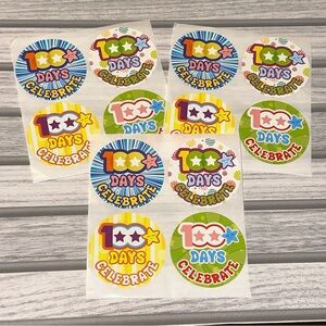 100 Days of School Stickers- NEW